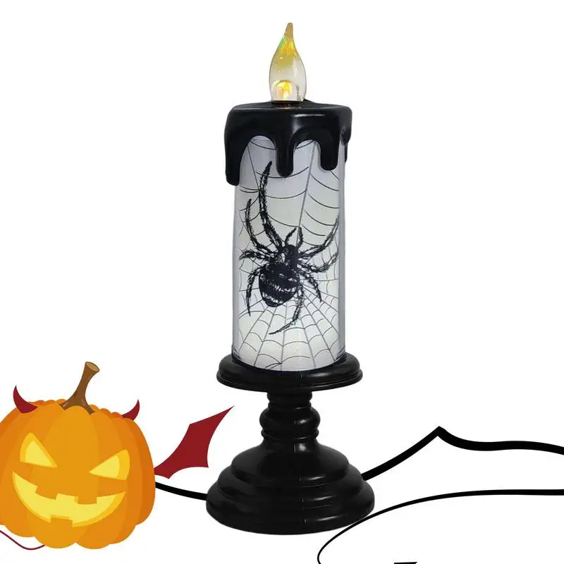 

Halloween LED Candles Flickering LED Halloween Lights Candles Retro Style Acrylic Desktop Lights Battery Powered For Halloween
