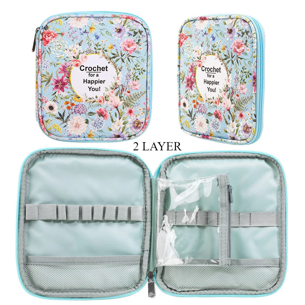 Knitting Needles Case Travel Pouch Organizer Storage Bag For Circular Knitting Needles Crochet Hooks Sewing Accessories