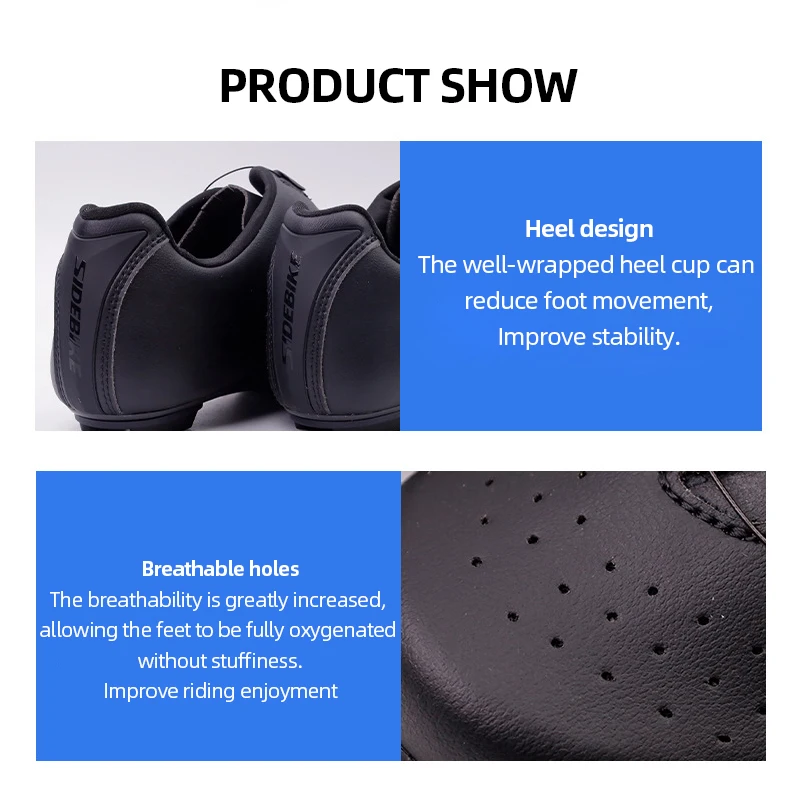 SIDEBIKE Men's Sneakers Road Bike Carbon Sole Cycling Shoes Self-locking Outdoor Men's Sports Shoes Running Breathable cycling shoes