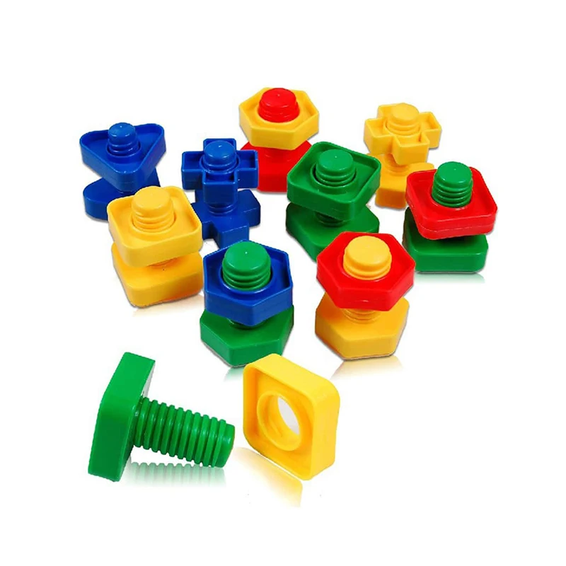 4PCS Matching Screws Children Early Education Puzzle Toys Plastic Split Nut Desktop Interactive Toys Color Shape Cognition TMZ 3