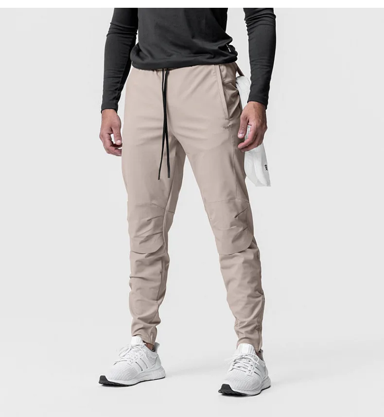 2023sports pants casual trousers thin style loose speed dry bunches foot running training elastic overalls men