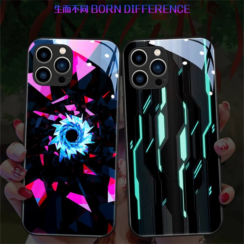 

2024 Top Luminous Cover 7 Color LED Light Music Cell Phone Cases For Samsung S10 S9 Note9 10 20 A54 A53 A14 A50 A73 A72 A71 A33