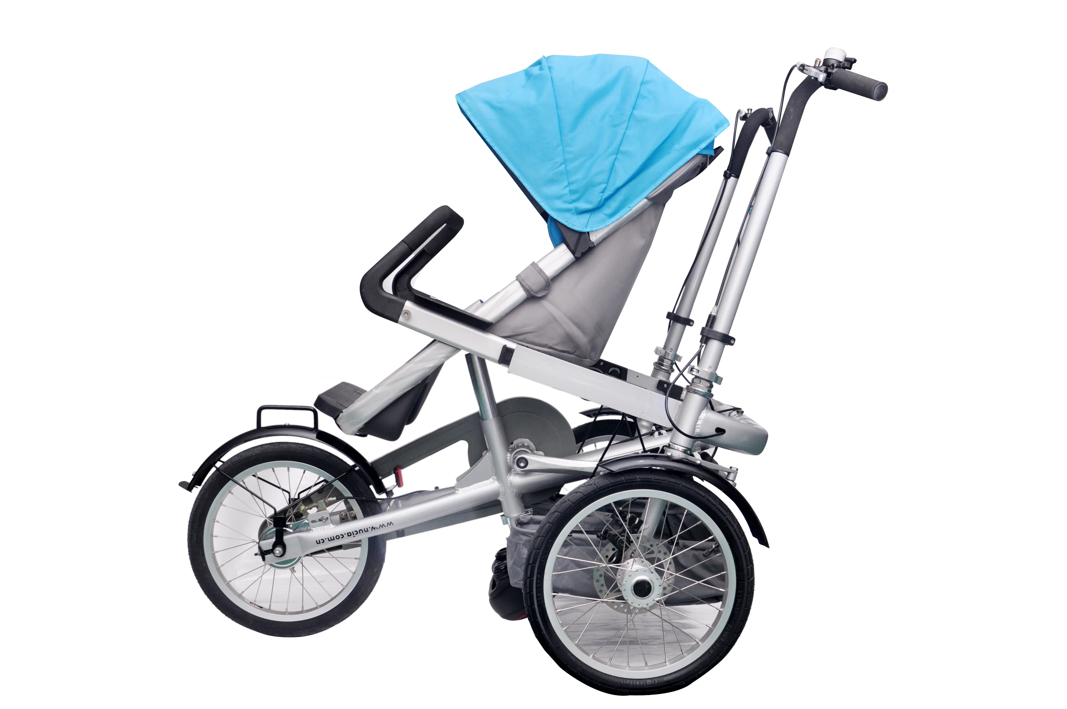 taga bike for baby and mother Parent Child Bicycle Reverse Mount  Folding High Landscape Three Wheel Parenting Stroller 2