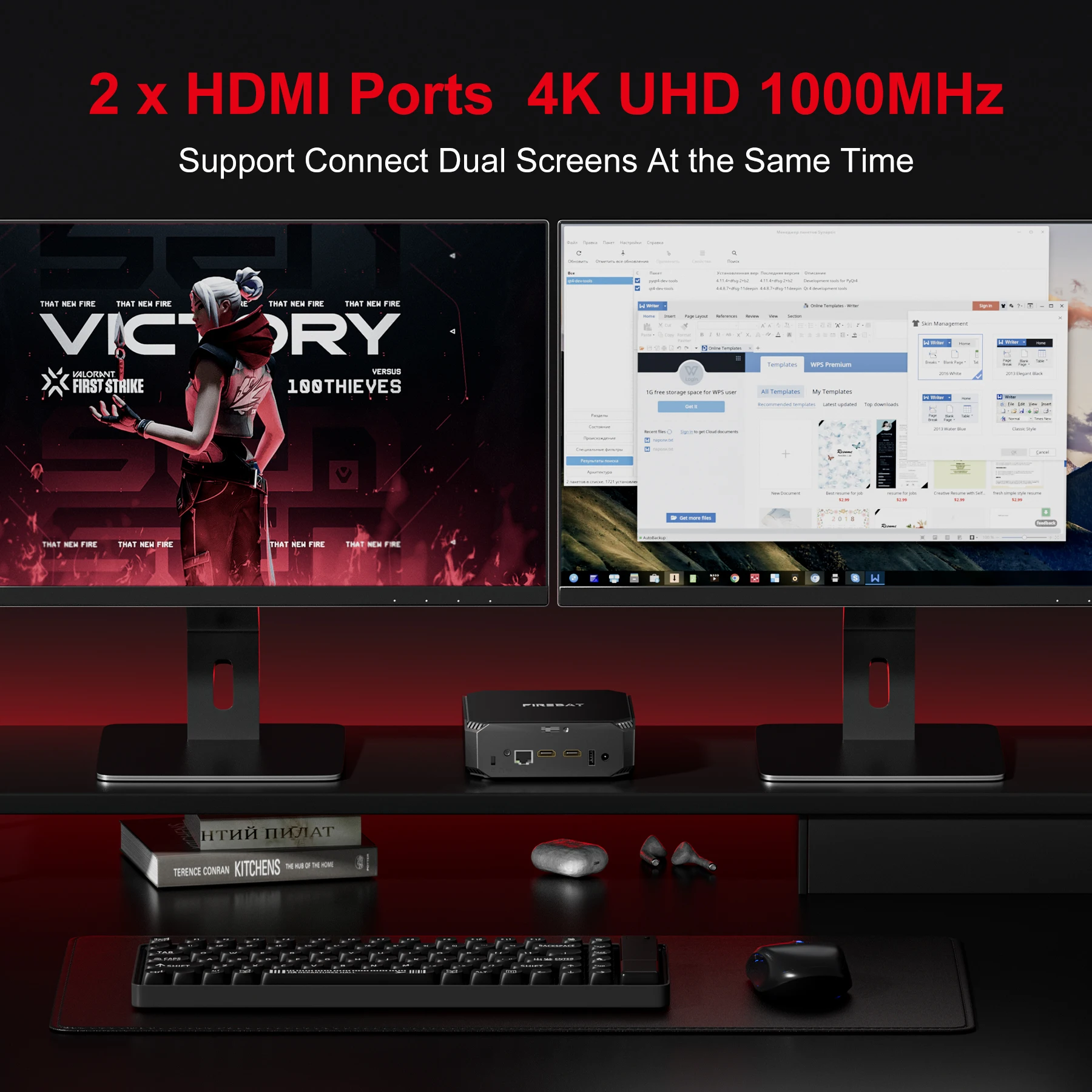 FIREBAT AK2 PLUS MiniPC Intel N150 Dual Band WiFi5 BT4.2 16GB 512GB Desktop Gaming Computer Mini PC Gamer 2