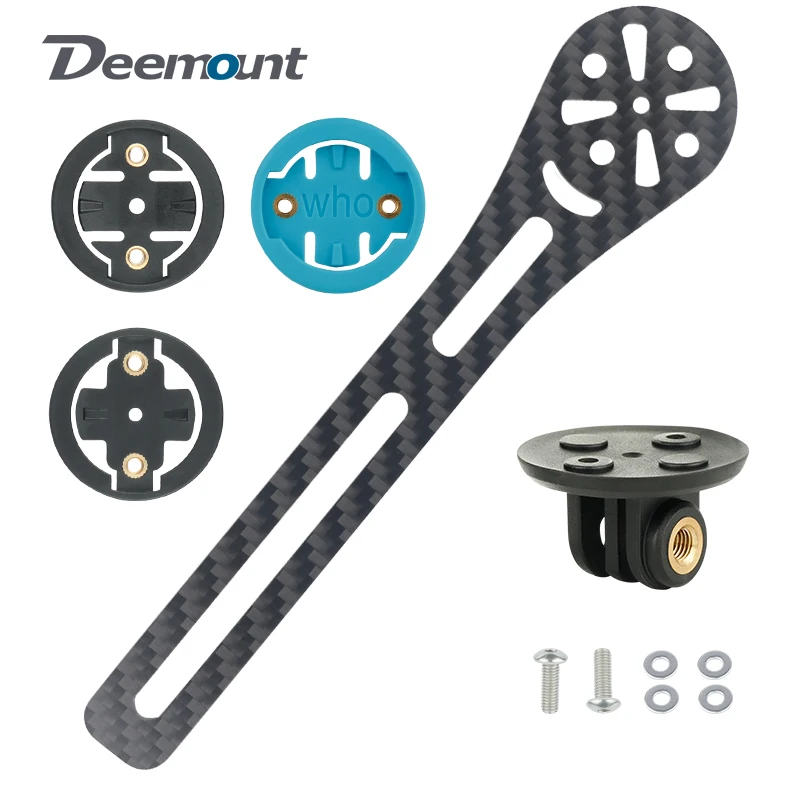 

Out Front Bike Stem Handlebar Combo Mount for Garmin Bryton Wahoo Carbon Fiber Ultra Light Integrated Handlebar Extender
