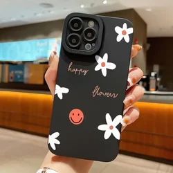 Cover per telefono elegante con motivo floreale nero