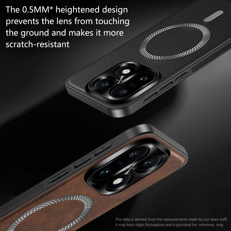 Magnetic Leather Soft Shockproof Phone Case with Mag-Safe and Full Metal Camera Protector