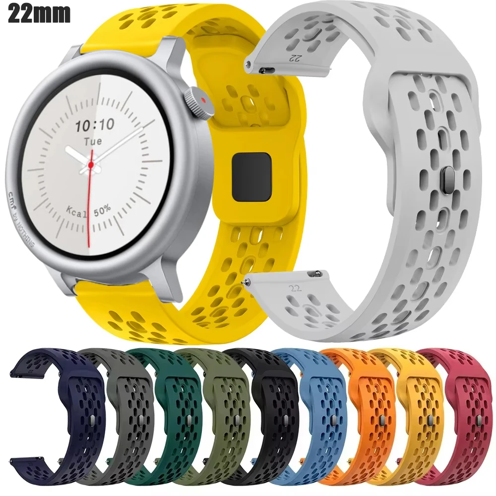 Breathable Sports Silicone Wristband – 22mm Smart Watch Strap
