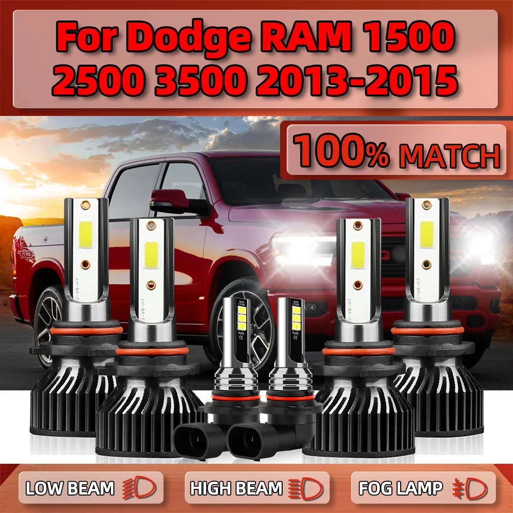 

60000LM 360W Canbus LED Car Headlight Bulbs 6000K White Turbo Fog Lamps 12V 24V For Dodge RAM 1500 2500 3500 2013 2014 2015