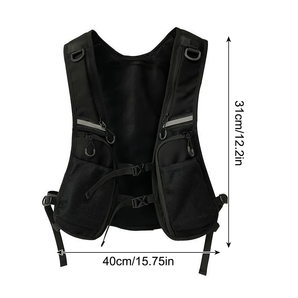 Functional Tactical Vest Reflective Storage Phone Bag Lightweight Chest Bag with Pocket & Extra Storage Backpack Vest