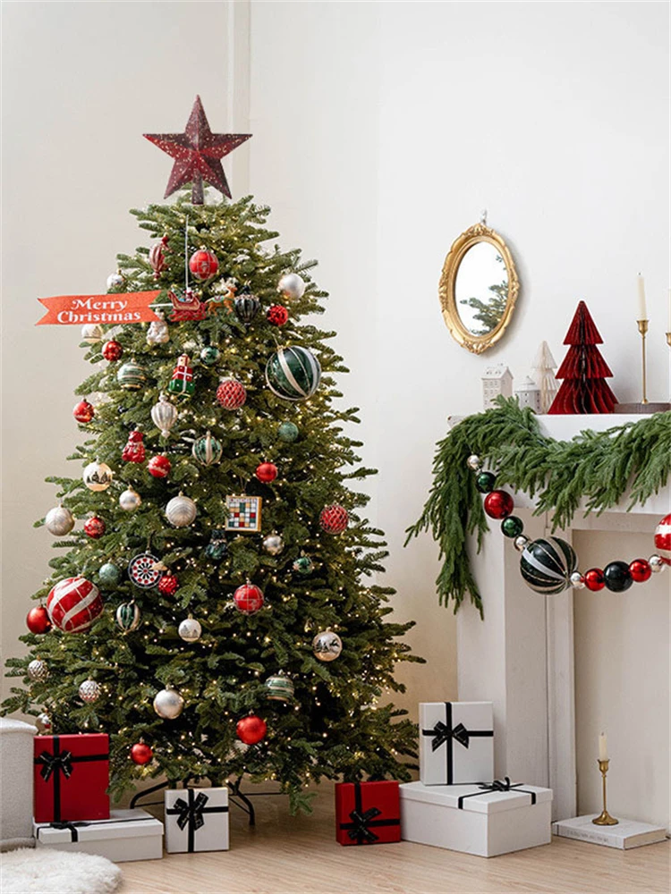 Christmas Tree Topper Star Gold Glitter Iron Red Sliver Stars Merry Christmas Decorations Xmas Tree Ornaments christmas tree decoration christmas star decoration