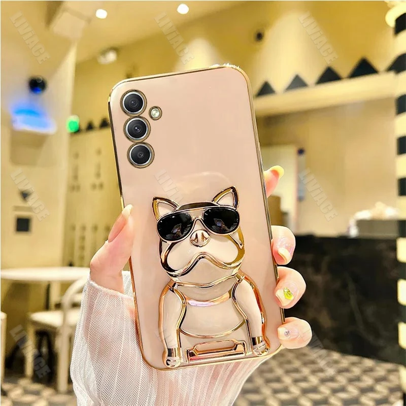 Étui de support de placage Bulldog pour lunettes de soleil pour Samsung Galaxy A05 A05S A14 A54 A04 A34 A24 M14 4G 5G_voghion.com