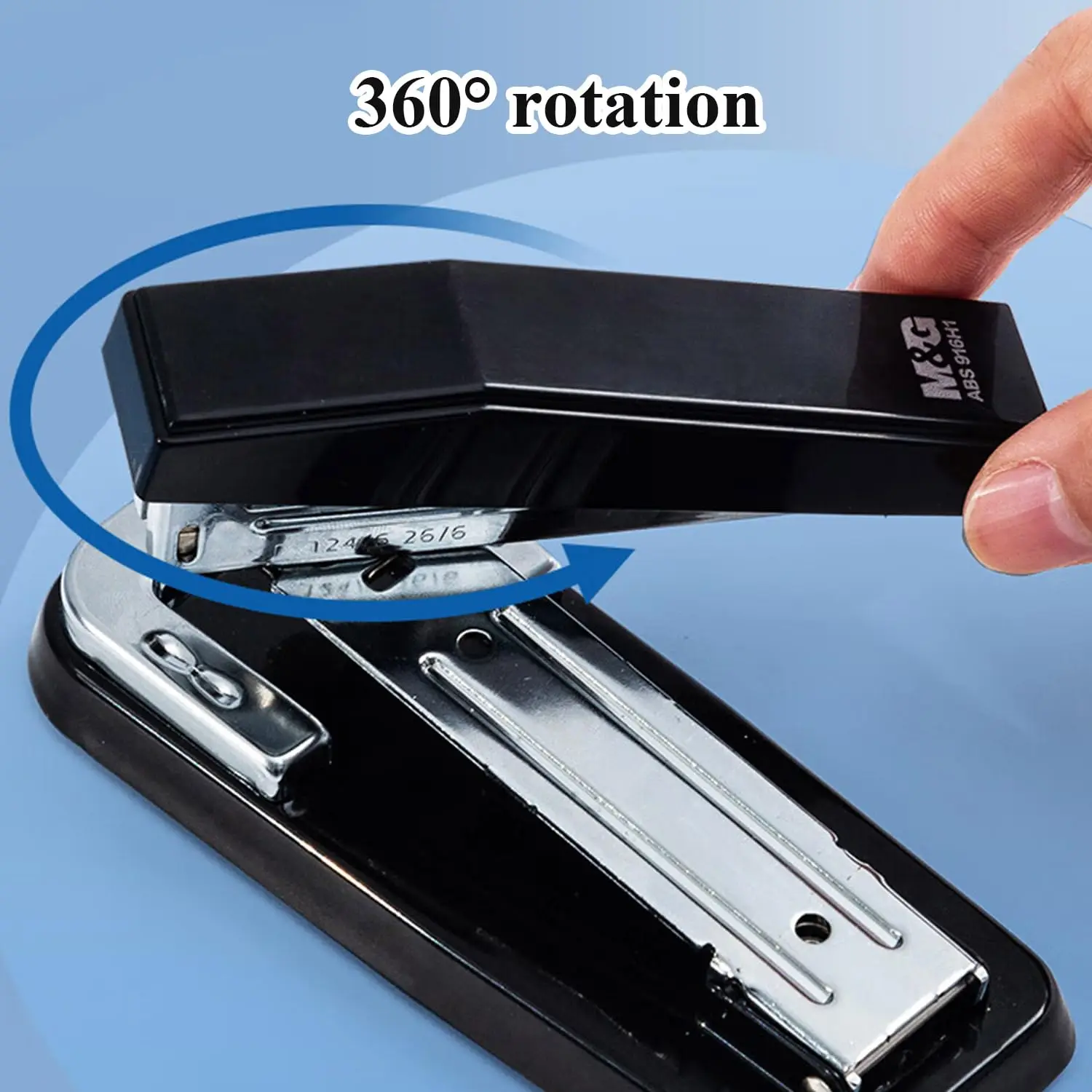 M&G Desktop Stapler 25 Sheet Capacity 360 Rotation Design Two Binding Modes