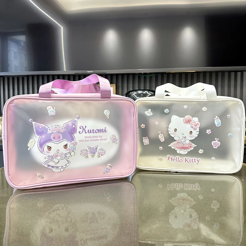 

Прозрачная Сумка-желе Hellokittys Mymelody из мультфильма Sanrio для ванной, водонепроницаемая вместительная сумка для хранения, плюшевая Аниме Сумка