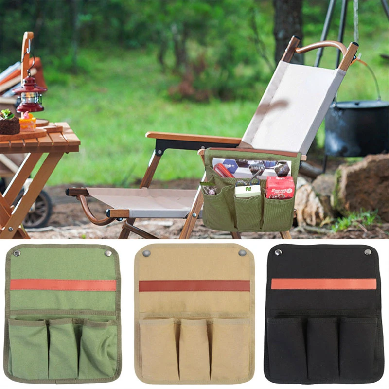 

Outdoor Chair Side Pocket Portable Chair Armrest Hanging Bag Wear Resistance Storage Bag For Camping BBQ Gardening Fishing