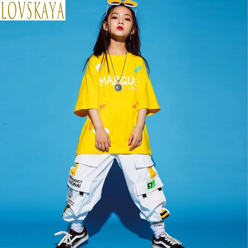 New hip-hop dance costumes T-shirts, workwear pants, jazz dance costumes for boys and girls