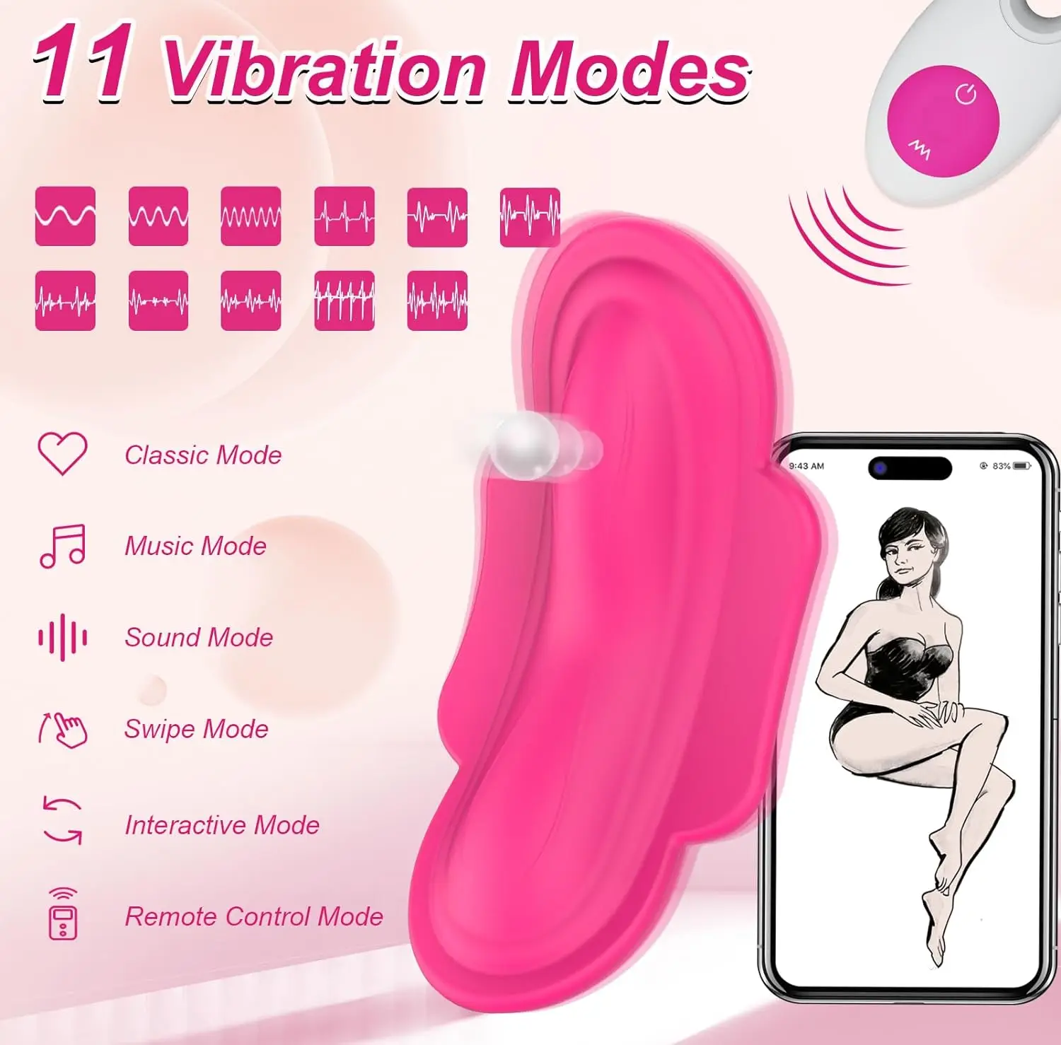 App Panties Vibrator Women Butterfly Vibrator Clit Stimulator Wearable Panty Panties Sex Toys sex toys