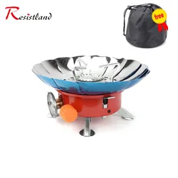 High-Power Windproof Portable Outdoor Camping Stove with Storage Bag (Red)