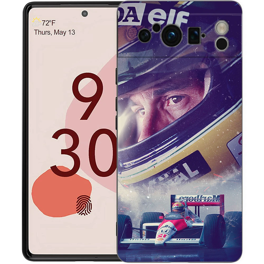 Ayrton Senna F1 Black Soft Shell Phone Case