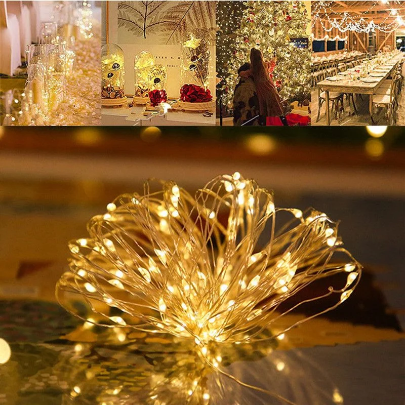 

LED Wedding Party Lights Holiday Lights Copper Wire Lights Bedroom String Lights Christmas Decoration Battery 1-10M Fairy Lights