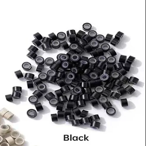 500 Pcs 3mm 실리콘 나노 링 실리콘 라이닝 헤어 비즈가있는 구리 링 헤어 링 헤어 확장 도구