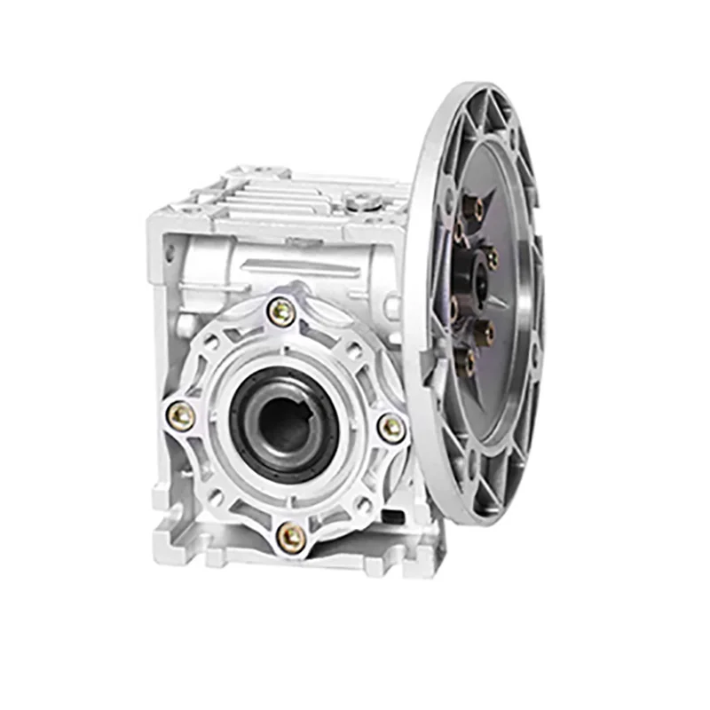NMRV040 90 Degree Worm Gear Speed Reducer Box, 100:1 Ratio, Input Hole 9/11/14mm, Output 18mm (Flange 63B5)