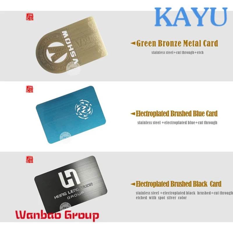 Brushed Blue Metal Business Cards