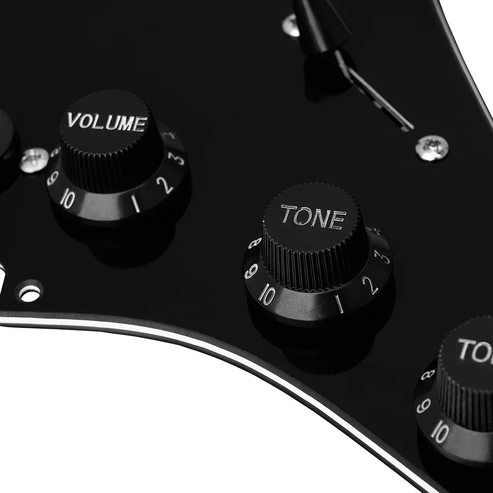 Irin E-Gitarre Pick guard Pickups geladen vor verdrahtet schwarz 11 Loch Single Coil Pick guard Pickups Teile für fd st Stil Gitarre – Detail 5