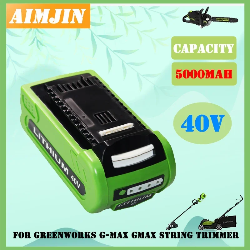 

40V 5000mAh for GreenWorks Replacement Battery 29462 29472 Tools Lithium Ion 22272 20292 22332 G-MAX