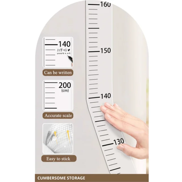 2-Meter Height Scale Wall Sticker – Transparent/White Removable Mural 4