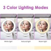 LED Makeup Magnifying Mirror 3 Light Colors Illuminated with 10x Magnification and Suction Cup 360° Rotation Brightness Dimmable - Image 3