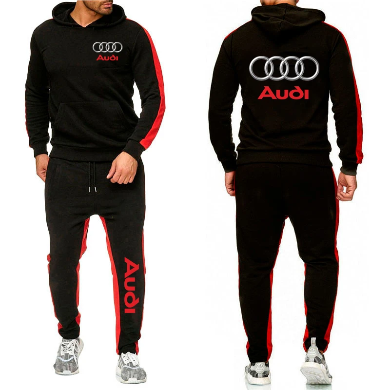 Chándal Audi para hombre, traje de Jogging informal + pantalón Sudadera con capucha, ropa deportiva conjuntos de dos piezas Audi, novedad de otoño| | - AliExpress