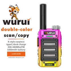 Wurui G65 walkie talkie uhf FM radios long range Portable ham Amateur Two-way radio profesional communicator children pmr446