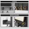 Wall Mounted Mail Holder Wooden Key Holder Rack Mail Organizer with 5Key Hooks  Rustic Home Decor for Entryway or Mudroom 5