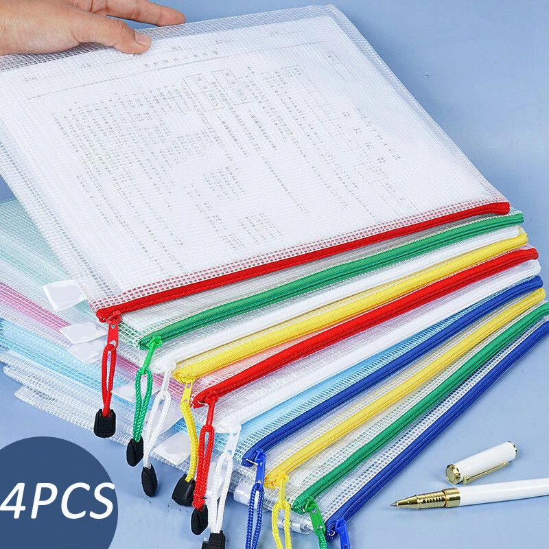 방수 지퍼 파일 폴더, 메쉬 지퍼 파우치, 문서 가방, A3, A4, A5, A6, 학교 사무용품, 필통 보관 가방, 4, 5 개