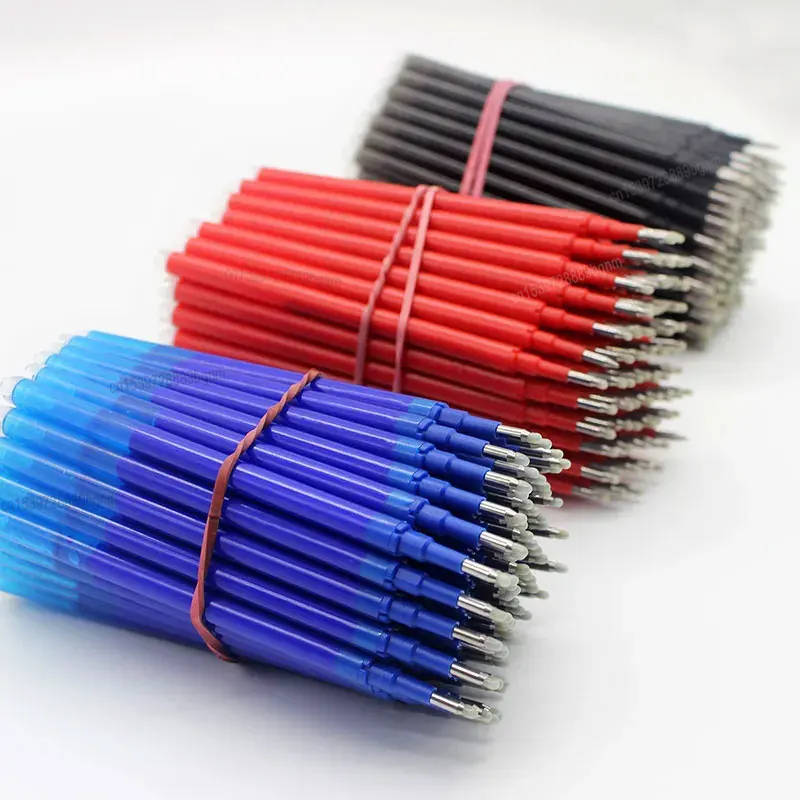 20/30/40/50Pcs Set Erasable Gel Pen Refill 0.7mm Tip Color Ink Rod Replacement Office Writing Drawing Stationery Accessory 11cm 6