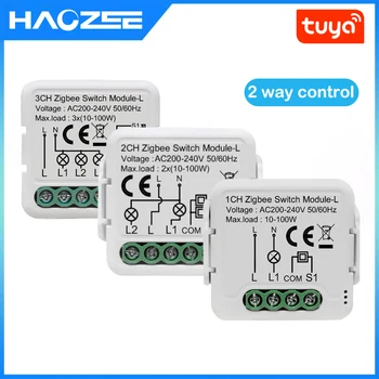 Tuya 스마트 지그비 스위치 모듈, 중성선 불필요, 스마트 홈 DIY 조명 차단기, 알렉사 구글 홈과 작동, 10A