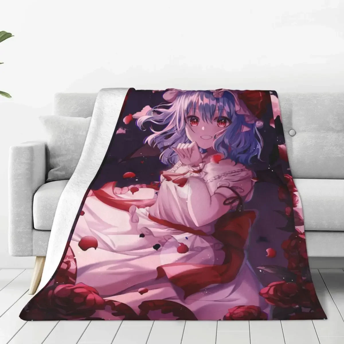

Anime Remilia Scarlet Touhou Project Knitted Blankets Fleece Soft Throw Blanket for Home Couch Bedspread