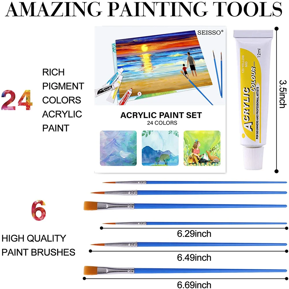 Professional Acrylic Paint 24 Colors  Professional Acrylic Painting Set -  Acrylic - Aliexpress