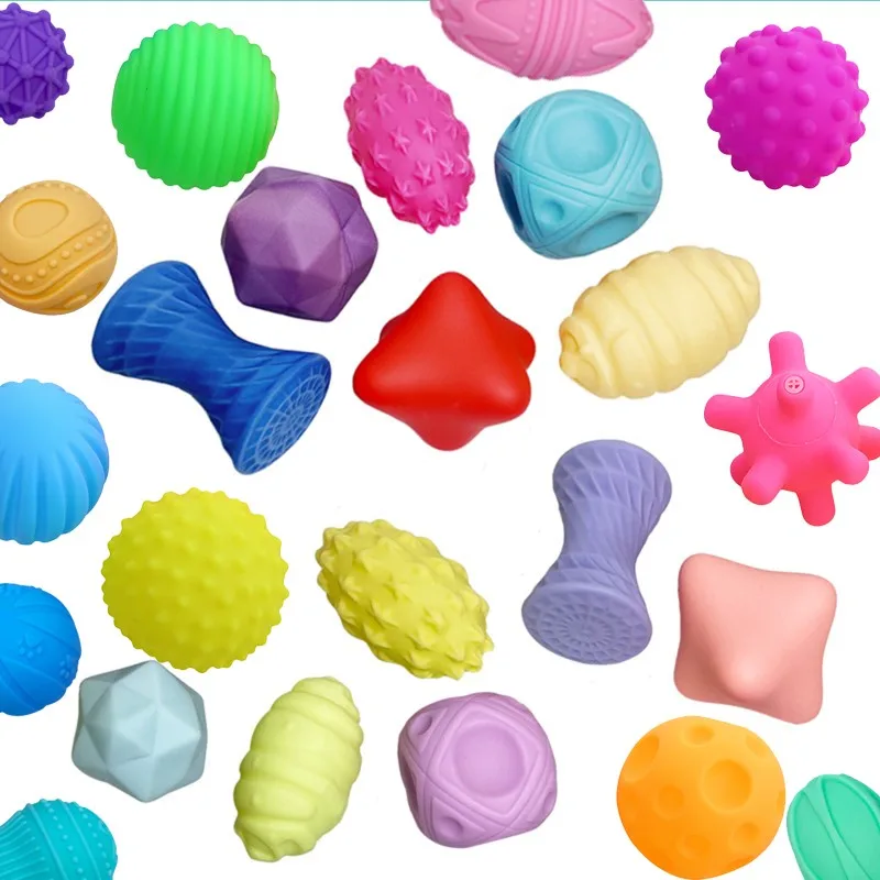 

Baby Toy Sensory Balls Set Textured Hands Touch Tactile Toys Soft Massage Ball Infant Rattle Senses Development Toys Colorful