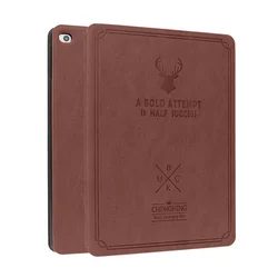 Luxury Vintage Deer Head Leather Smart Stand Tablet Case Cover for iPad Pro 11 2020 (Brown)