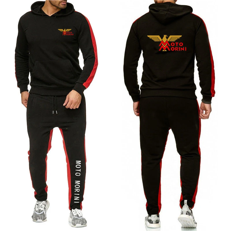 Mens Casual Hooded Tracksuit Hoodies Sweatpants Sports Set