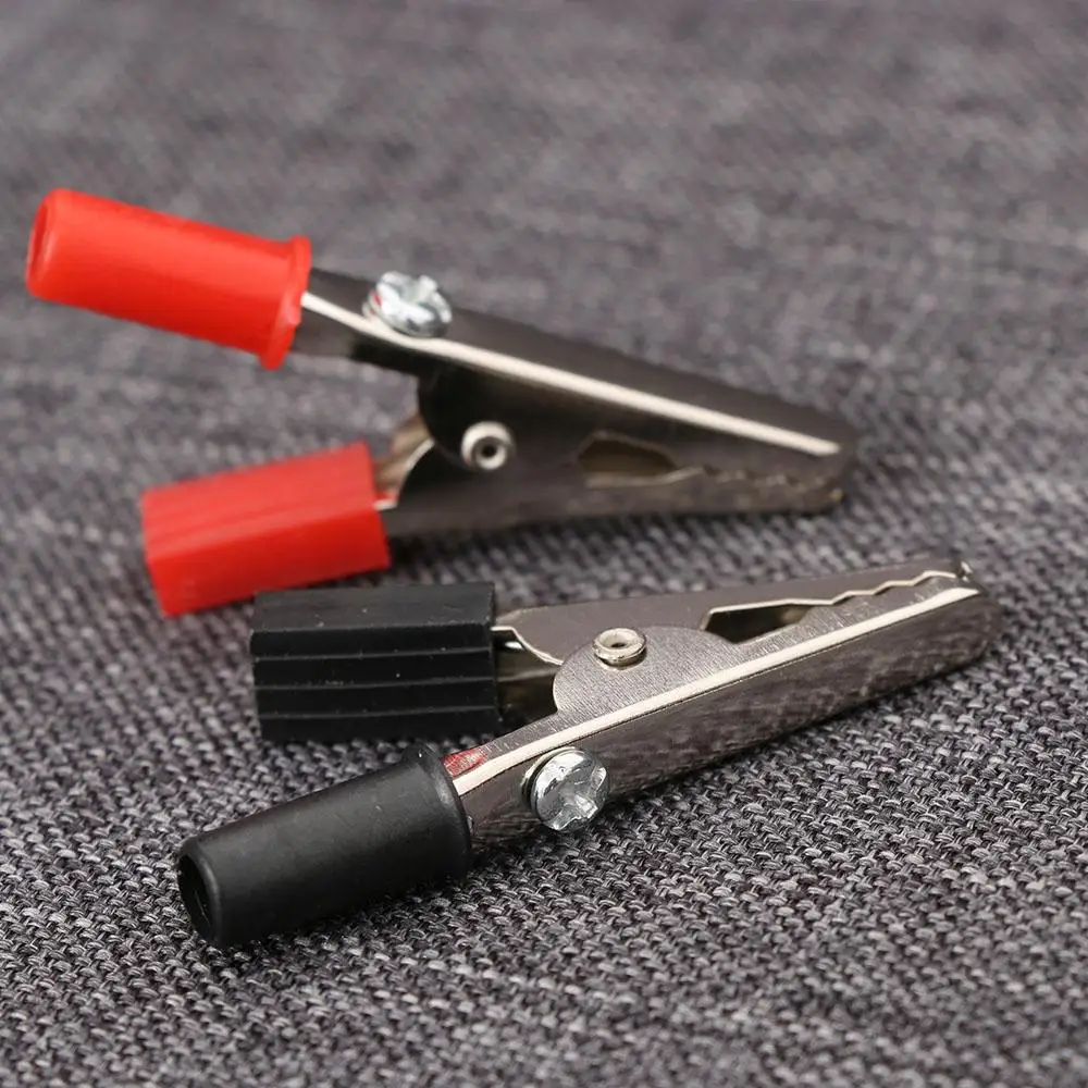 Test Probe Plastic Handle Alligator Clip 5Pcs Color Random Black/Red Electrical Jumper Wire Cable Leads Wire Accessories alligator clips,test probes,electrical test wire,test lead wire,test lead cable,test cable,test cable lead,test leads,test clip
