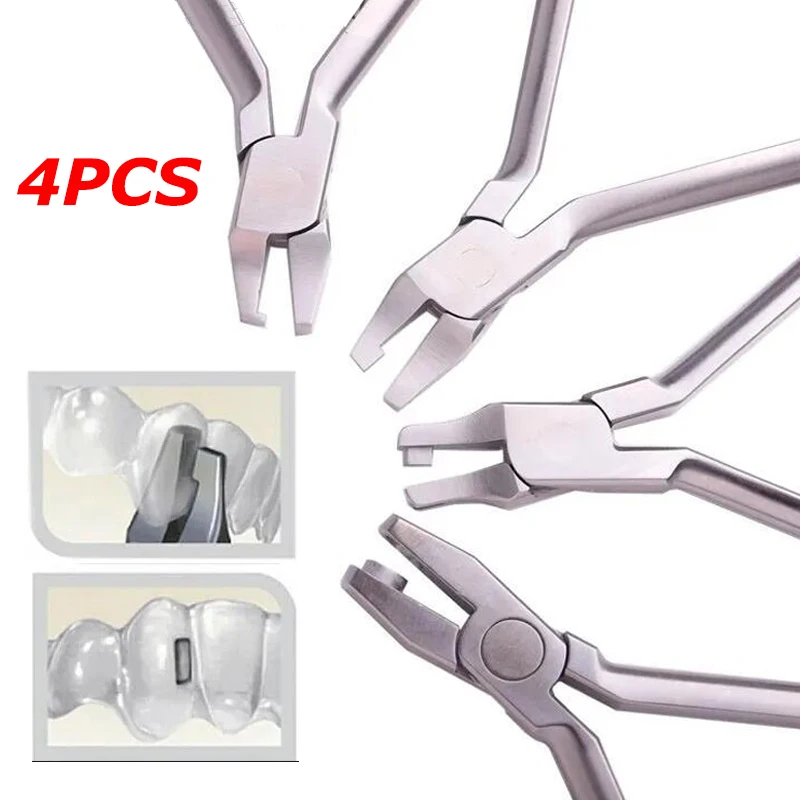 

4PCS Set Dental Orthodontic Aligner Pliers Thermal Forming Invisable Vertical Horizontal Drop Hole Punch Dentist Tools