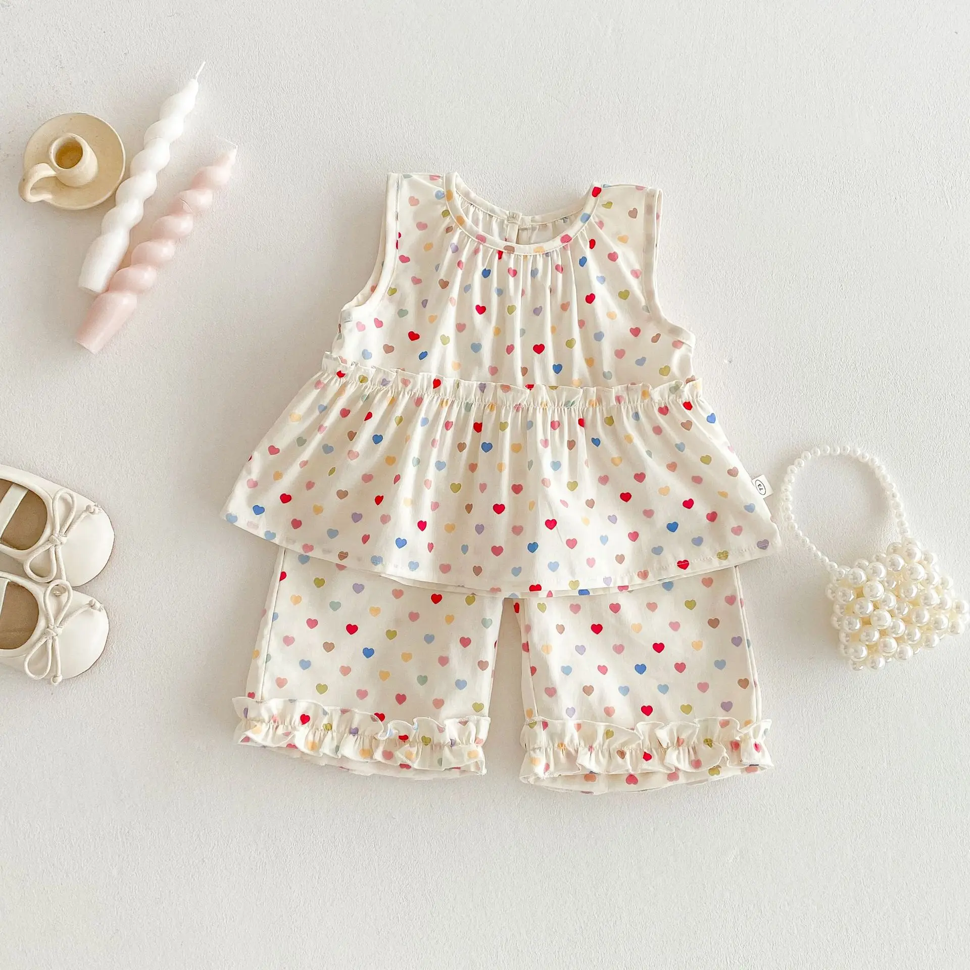 Girls Summer Sleeveless Blouse Set