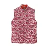 PB&ZA 2023 Autumn/Winter New Vintage Style Double Sided Printed Sleeveless Quilted Cotton Vest Coat 3