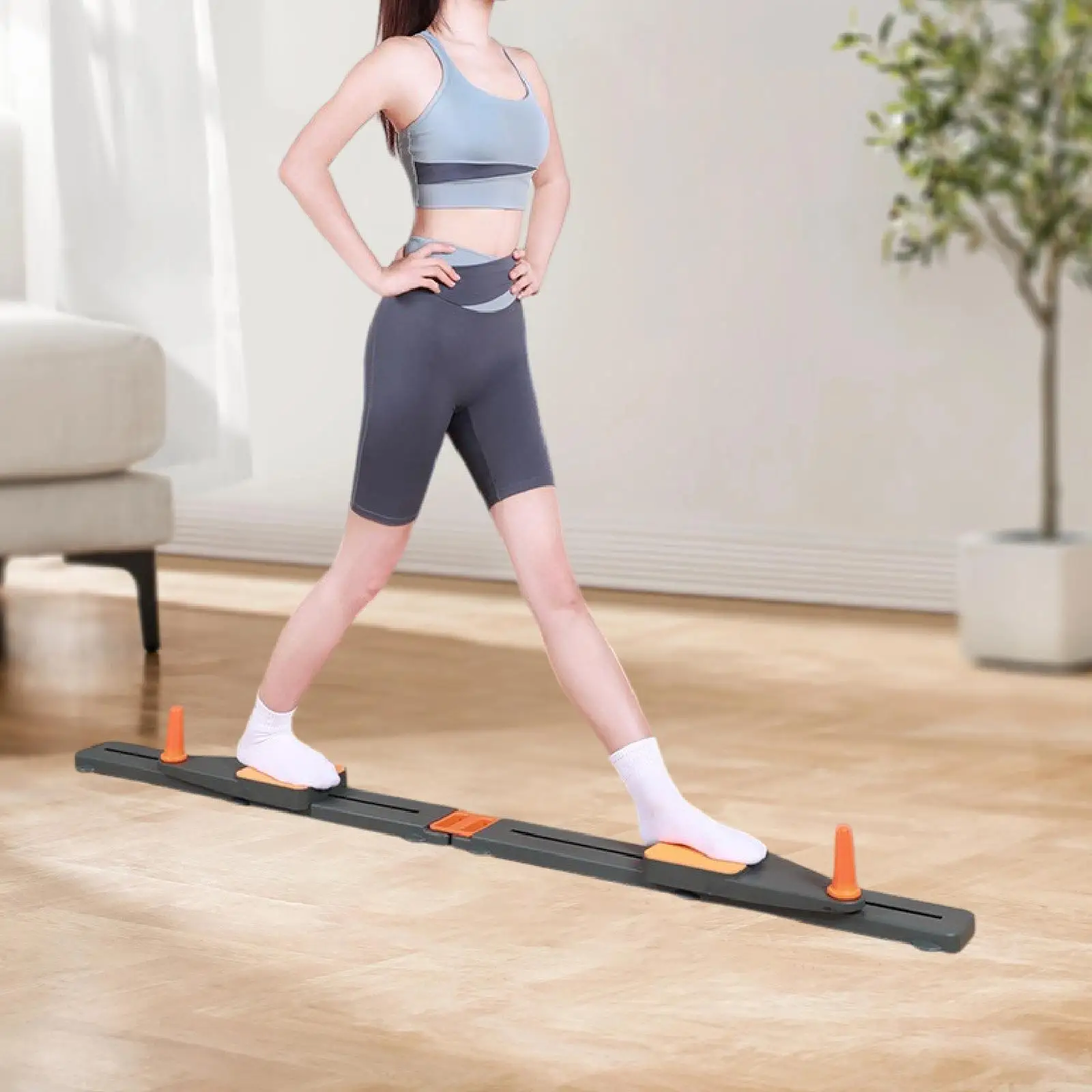 Leg Exercise Machine Multipurpose Foldable Sturdy Abdominal Strength Training Ski Machine Indoor Fitness Equipment for Men Women