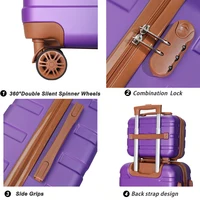 Ensemble de bagages ABS 3 pièces, valises rigides à roulettes 20/24/28 pouces, 360 °   Roues silencieuses, serrure à combinaison 3