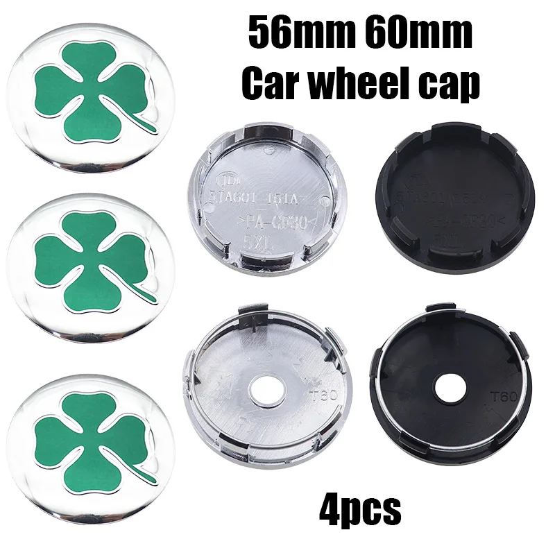 Set of 4 Alfa Romeo 3D Car Emblem Wheel Center Caps - Dust-Proof Badge Covers