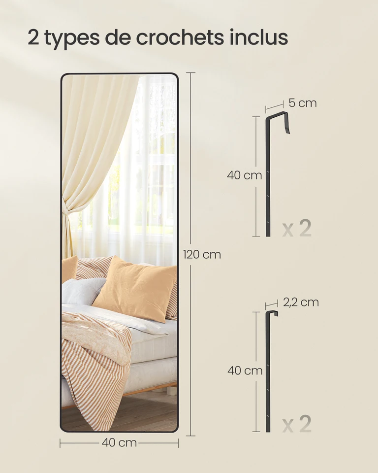 Crochet De Porte Blanc, Crochet De Porte Fin Avec 5 Crochets De Porte Reglables Pour Chambre A Coucher Salle De Bain Cuisine 90571484